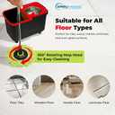 Simpli-Magic 360 Spin Mop and Bucket with Wringer 3 High-Absorbent Microfiber Washable Heads, Soap Dispenser Spinning Mop and Bucket Set for All Types Floor Cleaning