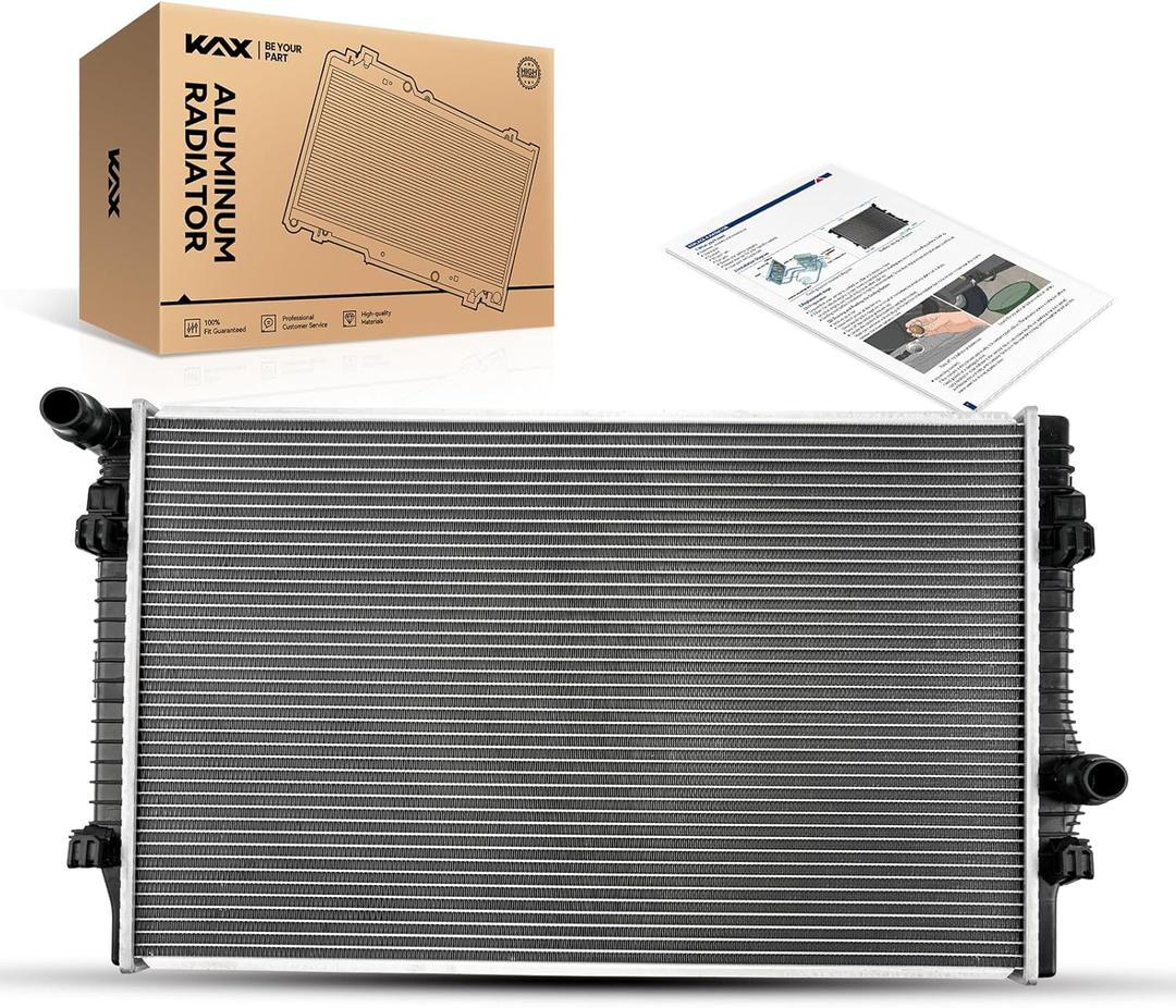 KAX CU13529 Engine Cooling Radiator, Compatible with Tiguan, Jetta, Golf, GTI, Golf R, Art eon, Q3, A3, Golf SportWagen, Golf Alltrack, A3 Quattro, S3, TT Quattro