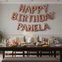 Rose Gold Happy Birthday Balloon Banner Personalized Name 16 Inch Foil happy birthday balloons letters with A-Z set and extra letters Birthday Party Decorations Happy happy birthday balloon