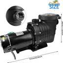 Swimming Pool Pump Above ground, 1.5 HP 4980 GPH In Ground Self Primming Pool Filtre Pump with Strainer Basket Pool Pump Motor for Clean Swimming Pool Water Low Noise