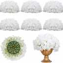 Tigeen 6 Pcs Hydrangea Artificial Flowers, 9 Inch Fake White Floral Bulk Romantic Hydrangea Outdoor Arrangement for Valentine's Day Wedding Centerpieces Mother's Day Anniversary Party Home Decor