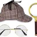 HOVEOX Detective Costume Accessory Set - Hat, Dress Up Costume, Prop for Halloween