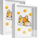 5x7 Small Shadow Box Frame Display Case, Display Case Box for Memorabilia, Medal, Wedding Memories, Crafts, Tickets and Photos (2Pcs-White, 5x7)