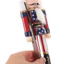 PRETYZOOM Nutcracker Christmas Decor Nutcracker Figurine 9.8" Wooden Soldier Christmas Wood Ornaments Table Decoration for Party