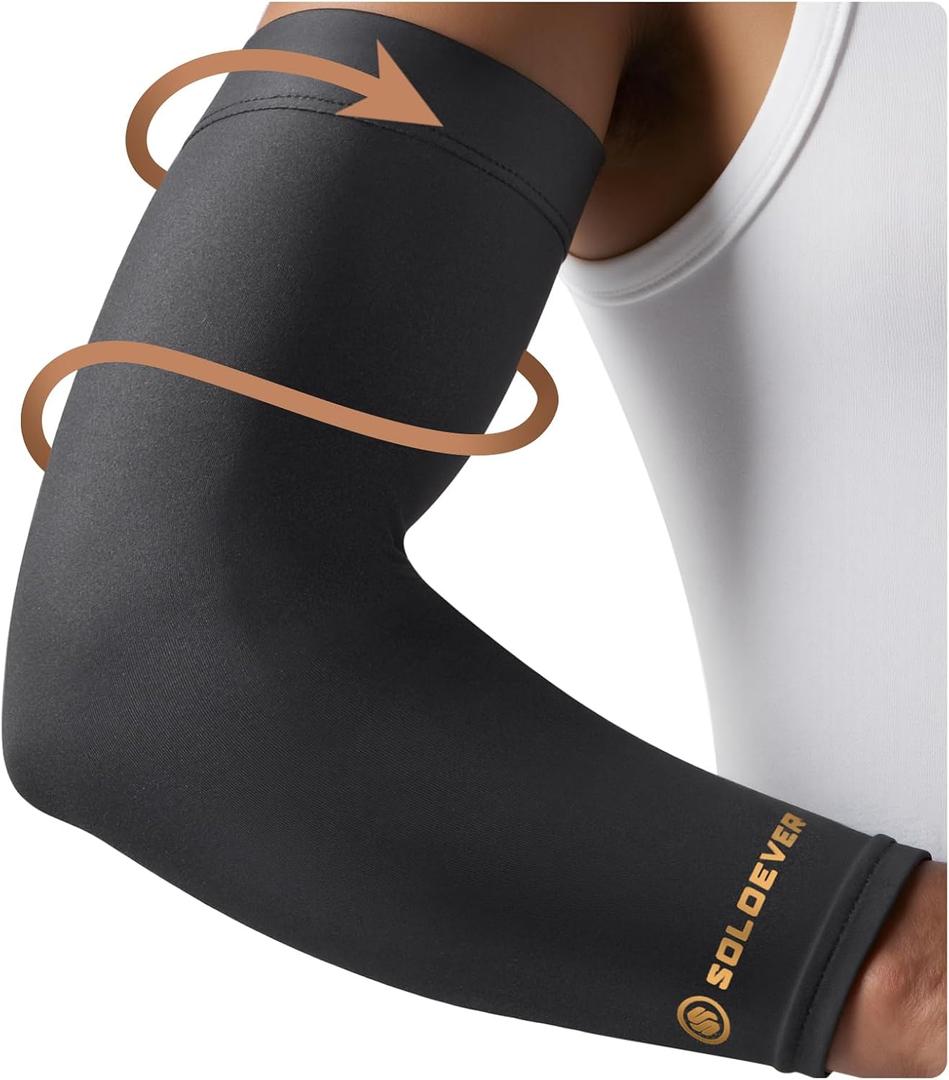 [360 Full Compression] Copper Arm Sleeves for Men & Women, [Ultra Breathable] Arm Brace for Forearm, Bicep, Triceps, Tennis Elbow, Basketball, Golf, Arthritis, Tendonitis, Bursitis