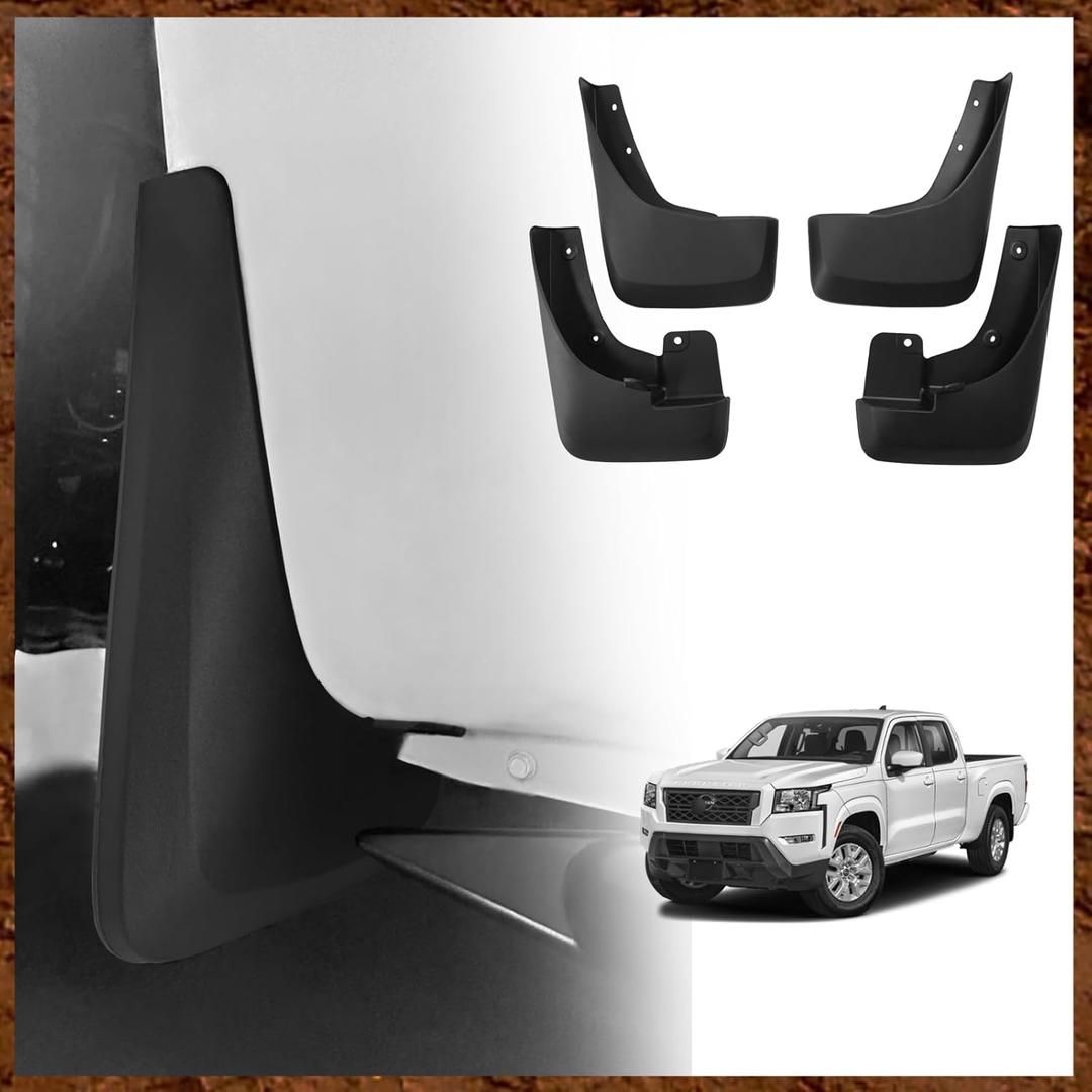 Muslogy for Frontier 2025 2024 2023 2022 Accessories Mud Flaps Splash Guards Mudguards 4PCS Front & Rear Splash Guard No Drilling Required Compatible with Nissan Frontier 2022-2025 (S/SV)