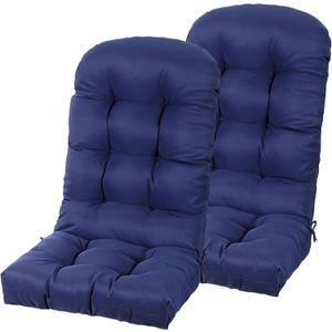 Adirondack Chair Cushions Set of 2, High Back Patio Chair Cushions 48 x 19.7 x 4.7 Inch, Indoor/Outdoor Thickened Rocking Chair Cushion, Fade-Resistant & Waterproof (Dark Blue)