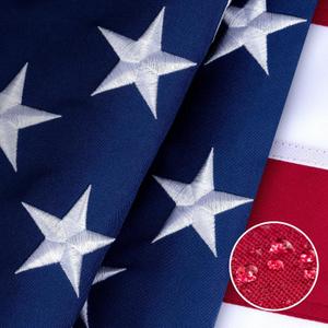 American Flag 3x5 ft for Outside, Tearproof Super Tough Series, Heavy Duty Spun Polyester, All Weather US Flag High Wind with Embroidered Stars, Brass Grommets, Ultra Durable USA Flags for Outdoor