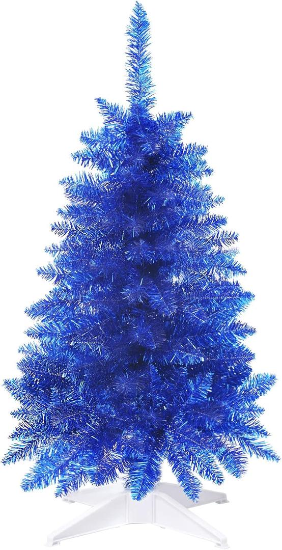 Mini Christmas Tree 3FT Artificial Desktop Xmas Tree for Holiday Decor 160 Branch Tips,Blue