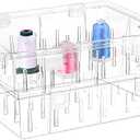 New brothread Pack of 2 Tall and Clear Storage Box/Organizer for 2x30 Home Embroidery&Cotton Thread Spools Compatible with Tall Thread Spools from Isacord/Floriani/Madeira/Glide/RA/Connecting Thread