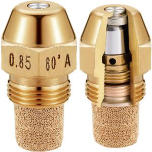 2 Pcs Hollow Oil Burner Nozzle 0.85-60 A Replacement Spray Brass Oil Fuel Burner Nozzle 60 Degree