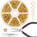 Gartful Jump Rings for Jewelry Making, 4-10mm Gold Jump Ring with Pliers & Tweezers & Opener Ring for Jewelry Repair & DIY Necklace, Bracelet, Earring, Keychain