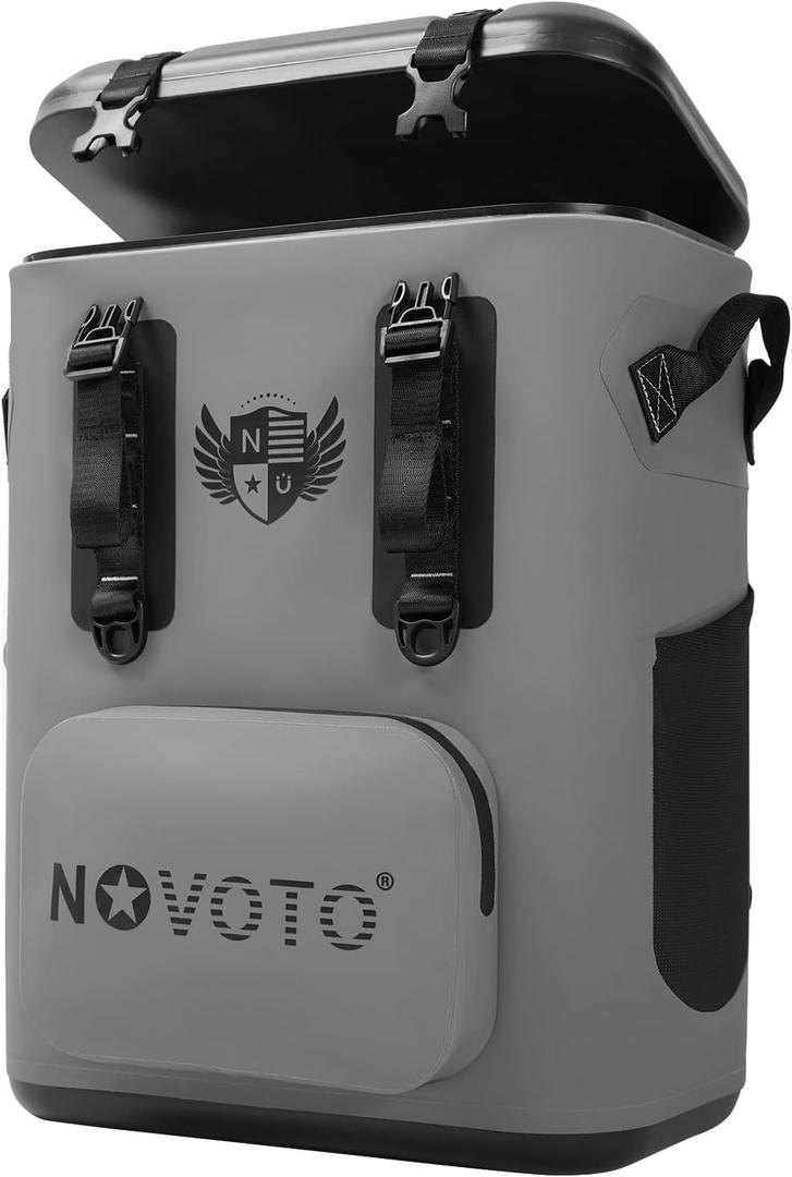 Magnetic Backpack Cooler, Hands-Free Zipperless Design, 2-Inch TPU Foam Insulated, Portable & Sand-Resistant, Soft Sided Cooler Bag for Men & Women (30 Can, Gray)