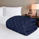 Utopia Bedding Quilted Fitted Mattress Pad, Queen Size, Elastic Fitted Mattress Topper Protector and Cover with Deep Pocket Stretches up to 16 Inches, Machine Washable (Navy)