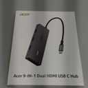 Acer USB C Docking Station Dual Monitor with 2 HDMI, 9-in-1 Laptop Docking Station with 4K@60Hz HDMI, USB A&C 3.0, SD/Micro SD, 100W PD, USB C Dock Compatible with Acer/Dell XPS/HP/Mac/Surface (15cm)