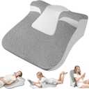 Bed Snorinator Pillow, Ergonomic Wedge Pillow for Sleep Apnea Memory Foam Reading Pillow for Back, Neck & Head Comfortable Support-Grey