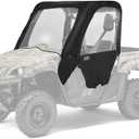 KEMIMOTO UTV Soft Upper Doors Cab Enclosure Compatible with Rhino 450/660/700 with Half Door, UTV Cab Enclosure Mirror Side Hole PVC Heavy-Duty 900D Windshield Rear Windshield