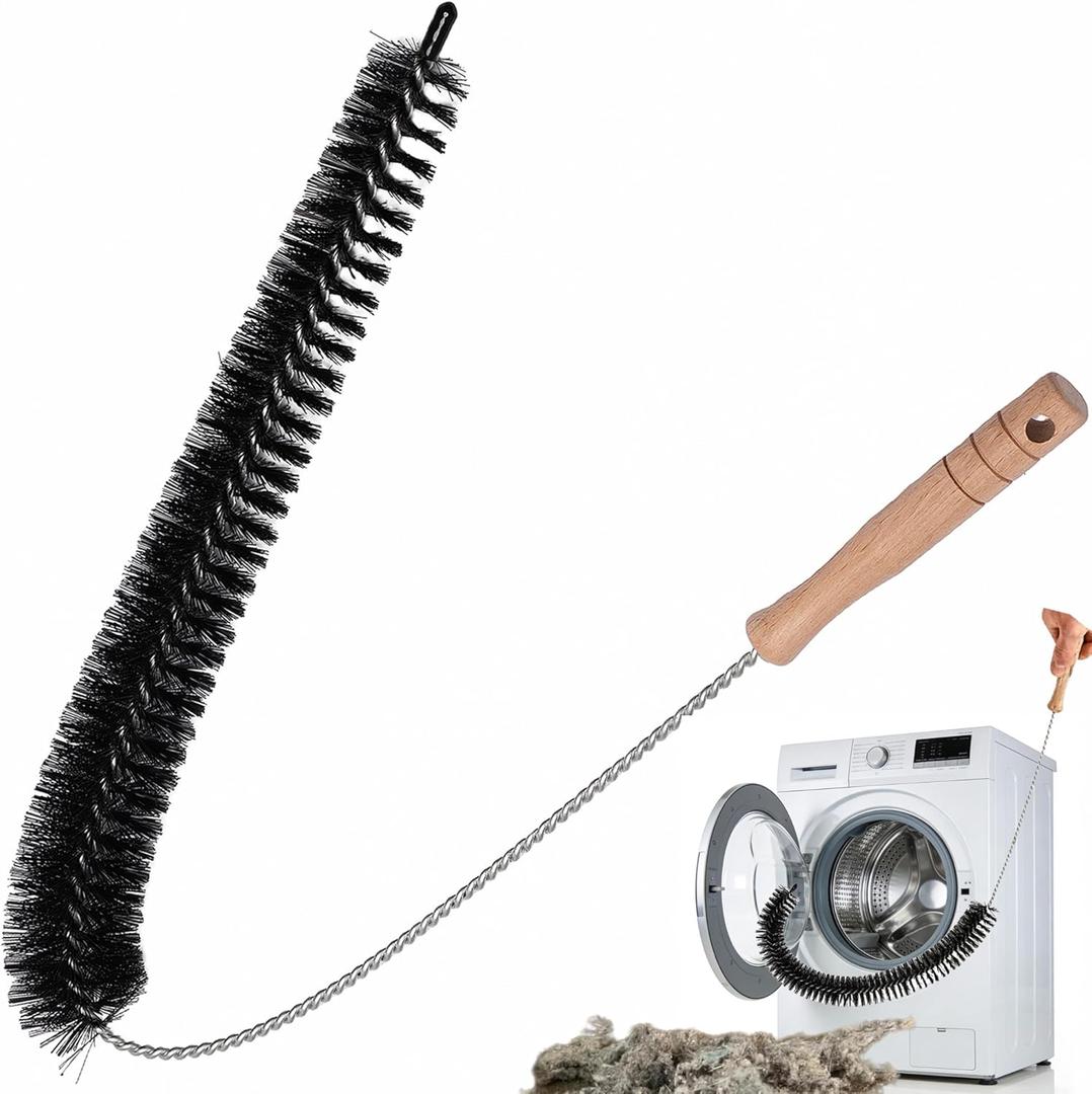 27.95 Inch Dryer Vent Cleaner Brush - Flexible Lint Brush for Dryer Vent, Refrigerator Coil Cleaning Brush, Long Handle Dust & Pet Hair Remover for Trap and Duct – for Fire Risk Reduction