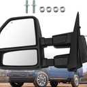 Left Driver Side Tow Mirror Fits for Ford F250 F350 F450 F550 2017-2022 Support Power Folding & Glass Adjust Power Heated with BSM Turn Signal & Puddle & Driving Light 13 Pins