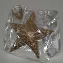 Sumind 9.8 x 11.8 Inch Christmas Star Tree Topper Glittered Star Metal Plug in Treetop Ornaments with Bow and 30 LED String Light for Christmas Tree Indoor Holiday Party Decoration(Champagne)