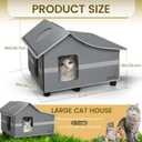 Outdoor Cat House Weatherproof, Outside Cat House for Outdoor Feral Cats, Insulated Cat Shelter with Cozy Mat and Elevated Bases