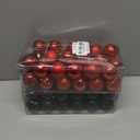 72 Pcs Red and Black Christmas Ornaments, 40mm/1.6IN Christmas Ball Tree Ornaments for Xmas Holiday Wedding Party Decorations