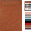 Magnetic Leather Clipboard with Pen Holder - Pink Clipboard for Office Supplies, 8.5x11 Clip Board, Premium Clip Boards, A4 Size Slim Professional Writing Board (Brown) (9*12inch)