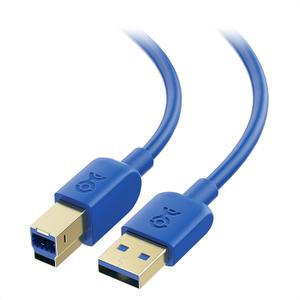 Cable Matters 5Gbps Long USB 3.0 Cable - 10ft, USB A to B Cable, USB3 Cord with Type-B 3.0 Connector for Hard Drive Enclosure/Built-in Hub and More, Blue