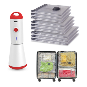 Travel Vacuum Storage Bags with Rechargeable USB Pump, 9 Pack Carry-On Size Compression Packing Bags for Luggage and Suitcase, Space Saver for Clothes and Clothing Travel