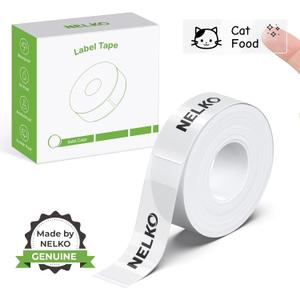 Nelko Genuine P21 Label Maker Tape, Adapted Label Print Paper, 14x40mm (0.55"x1.57"), Standard Laminated Office Labeling Tape Replacement, Multipurpose of Home, Office, 180 Labels/Roll, Transparent