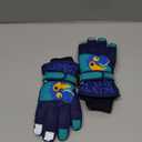 Kids Winter Gloves Waterproof Girls Boys Warm Snow Toddler Finger Gloves Mittens Navy Dinosaur S