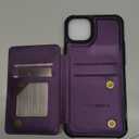 Vinich for iPhone 11 Wallet Case with Card Holder, RFID Blocking Credit Slots Kickstand Shockproof Phone Cover for Women Men, Purple