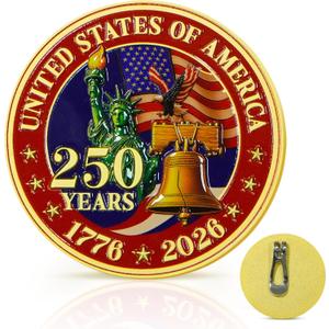 5 x FLAGWIX America 250th Anniversary Car Visor Clip for Patriotic Decorations - 1776-2026 Metal Visor Clips for Cars 3in - United States 250th Gifts, Veterans Day Gifts Accessories for Men Women