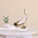 Gold Living Room Decor Table,Sculptures Home Decor,Modern Abstract Art,Dinner Table Centerpiece Decor,Ceramic Statue and Figurines Decorations Accent,Adorno para Mesa Comedor (White Gold)