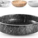 FNTSTICGOODS Marble Decorative Bowl - 7.5" Natural Black Solid Marble Centerpiece - Handmade Stone Fruit Bowl - Catch-All or Key Bowl for Kitchen - Modern Minimalist Decor