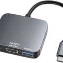Type-C 3 in 1 Hub, Type C(PD) Port + HDMI + USB 3.0 Hub