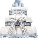 4 x Blue Elephant Ribbon 7/8" x 30 Ft Grosgrain Polyester Ribbon, Baby Shower, Wedding, Animal Print