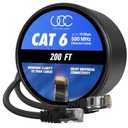 Cat 6 Ethernet Cable 200 ft, 10Gbps High Speed Ethernet Cable, Outdoor&Indoor Rj45 Cat6 Cable Internet Cable for Computer, Router, Modem, PS4/5, Xbox, Gaming, Black