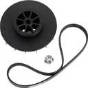 WH03X32217 Washer 1/2 HP Motor Pulley & Nut Kit and WH01X24180 Belt Compatible with GE(some models), Replacement Part 4975025 4455970 WH07X24182 WH49X25377 290D1101P002 WH01X24180-50PK, etc.