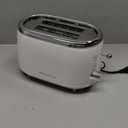 MELLERHOME Retro Toaster 2 Slice, 7 Browning Levels, 3 Functions (Reheat, Defrost, Cancel), Stainless Steel Features, Removable Crumb Tray, Under Base Cord Storage, White Toaster Kitchen Appliances