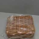 Mini Wicker Picnic Basket, Decorative Prop Suitcase Vintage Storage Hamper Makeup Organizer, 8.67" Metal Lock Plastic Rattan Storage Box with Handles for Sundries Travel Camping and Outdoor Party (Small, Brown)