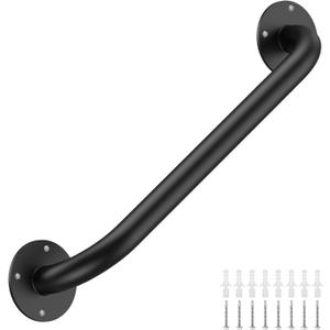 GORWARE Stair Railing Indoor,3FT Pipe Stair Handrail,440LBS Load Capacity Black Galvanized Iron Hand Rail,Industrial Wall Mounted Metal Staircase Handrail for Stairs Porch,Safety Handle