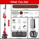 Drywall Sander Popcorn Ceiling Removal Tool with Vacuum Dust Collection 9 Variable Speed Collapsible Extendable Handle Electric Sander for Drywall with LED Light 16Pcs Sanding Discs Red