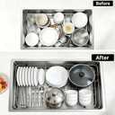 Kitchen Sink Grid and Sink Protectors, 26-1/16" x 14-1/16" Stainless Steel Material Sink Grate for Bottom of Kitchen Sink Rack Accessories with Rear Drain for Single Bowl Sinks, Scratch Prevention