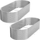 FRIZIONE 2pcs Tall Galvanized Raised Garden Bed Outdoor,Steel Garden Bed for Vegetables,Above Ground Garden Box for Flower,Metal Raised Beds for Gardening - 4x2ft