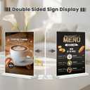 30 Pack Acrylic Sign Holder 5x7, Clear Double Sided Tabletop Menu Display, Desktop Flyer Stand with Vertical Base, Plastic Paper Picture Frame Holder Suitable for Restaurants Office Store Show Fair