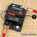 DaierTek 12V Circuit Breaker 200A, 12 Volt 200 Amp Circuit Breakers Waterproof Resettable Marine Circuit Breaker for Car Auto -2 Pack