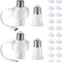 2 Pack E26 Light USB Socket Adapter, Lamp Socket Power Adapter 5V 1.5A, Light Socket Adapter Compatible with Wyze Cameras v3,v4,v3 Pro, USB Light Socket for Smart Camera, Smart Bulb, GPS, LED Strip