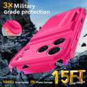 Oterkin for iPhone 17 Pro Wallet Case [4-5 Card Holder] [Kickstand] [RFID Blocking] [Full Camera Protection] [Military Grade Protection] Shockproof Rugged Phone Case for iPhone 17 Pro, Hot Pink