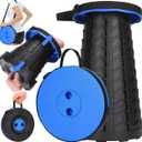 Fishboy Upgraded Collapsible Stool, 400lbs Max Weight, Lightweight But Sturdy, Portable Retractable Folding Telescoping Foldable Camping Stool for Adults Outdoor Fishing Hiking Travel BBQ (Blue)